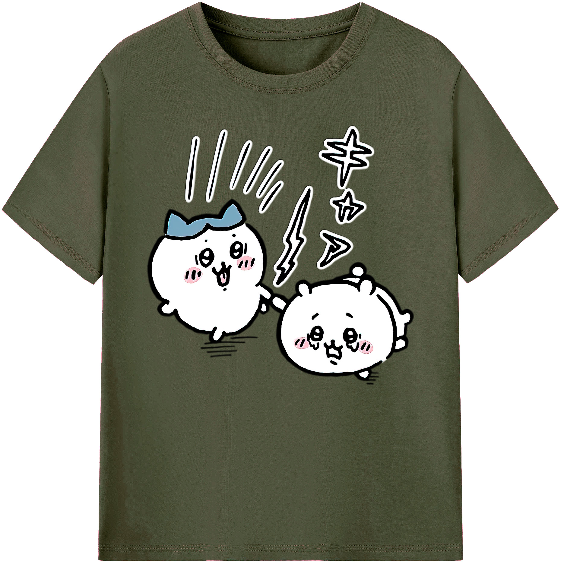 （画像用） ちいかわ ハチワレ Chii-kawa hachiware 綿100％ メンズ半袖Tシャツ｜肌触りやわらか＆通気性